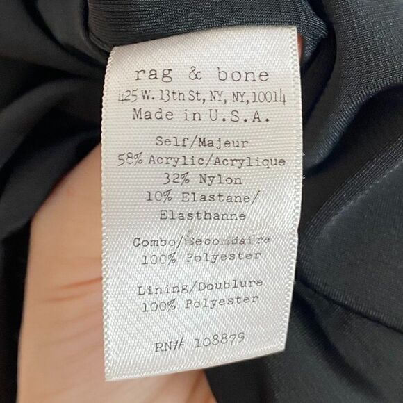 Rag & Bone Black Draped V-Neck Long Sleeve Sheath Dress - Picture 7 of 7